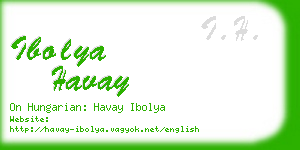 ibolya havay business card